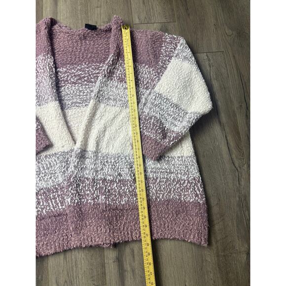 Torrid 4 Cozy Boucle Knit Striped Open Front Cardigan Sweater Plus 26/28 - Picture 2 of 6